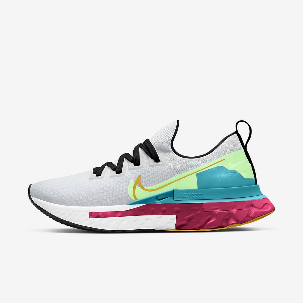 Chaussure De Running Nike React Infinity Run Flyknit Premium Platine 3124-580 Pure Platinum/Vapor Green/Cardinal Red/University Gold Femme | POF-87553549